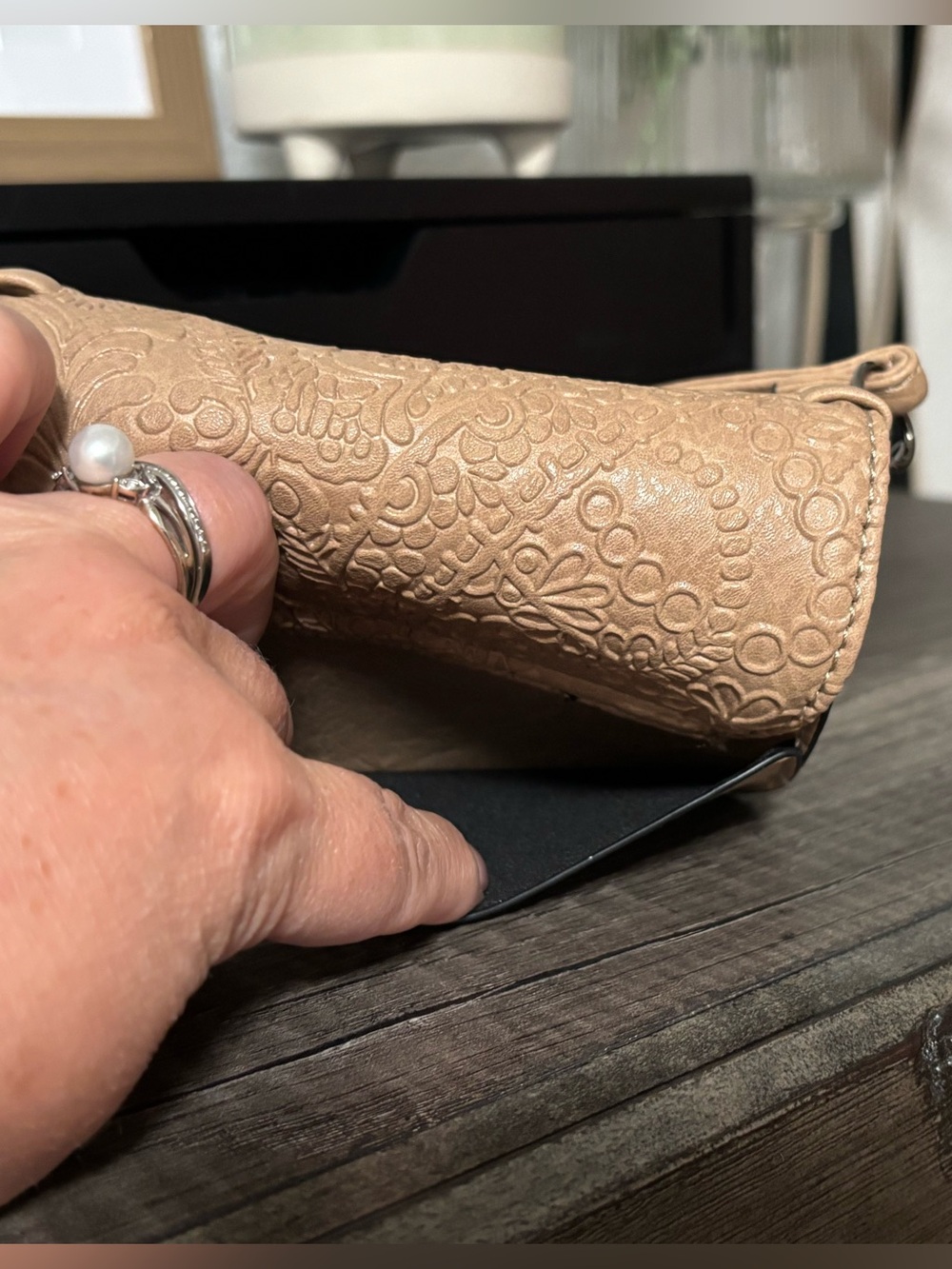 Sam & Hadley Embossed Floral Mini Crossbody Bag - Picture 5 of 8